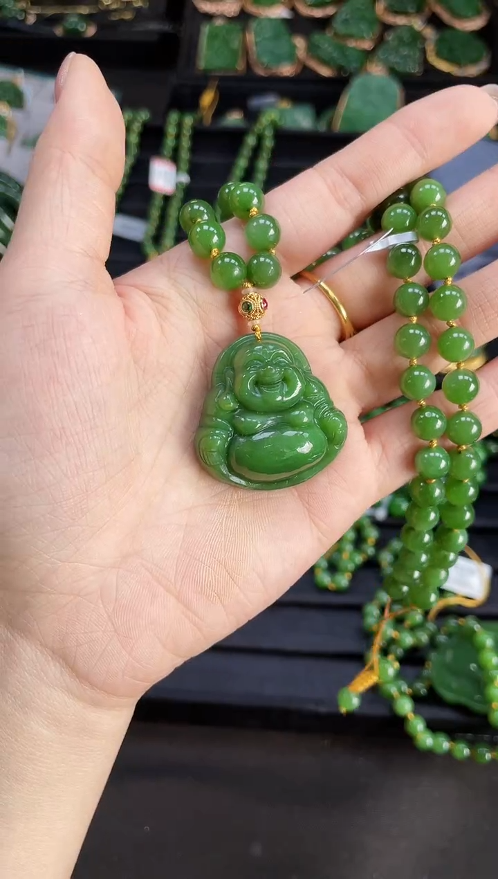 【闪购商品】和田玉套链18K金镶嵌多样性发一