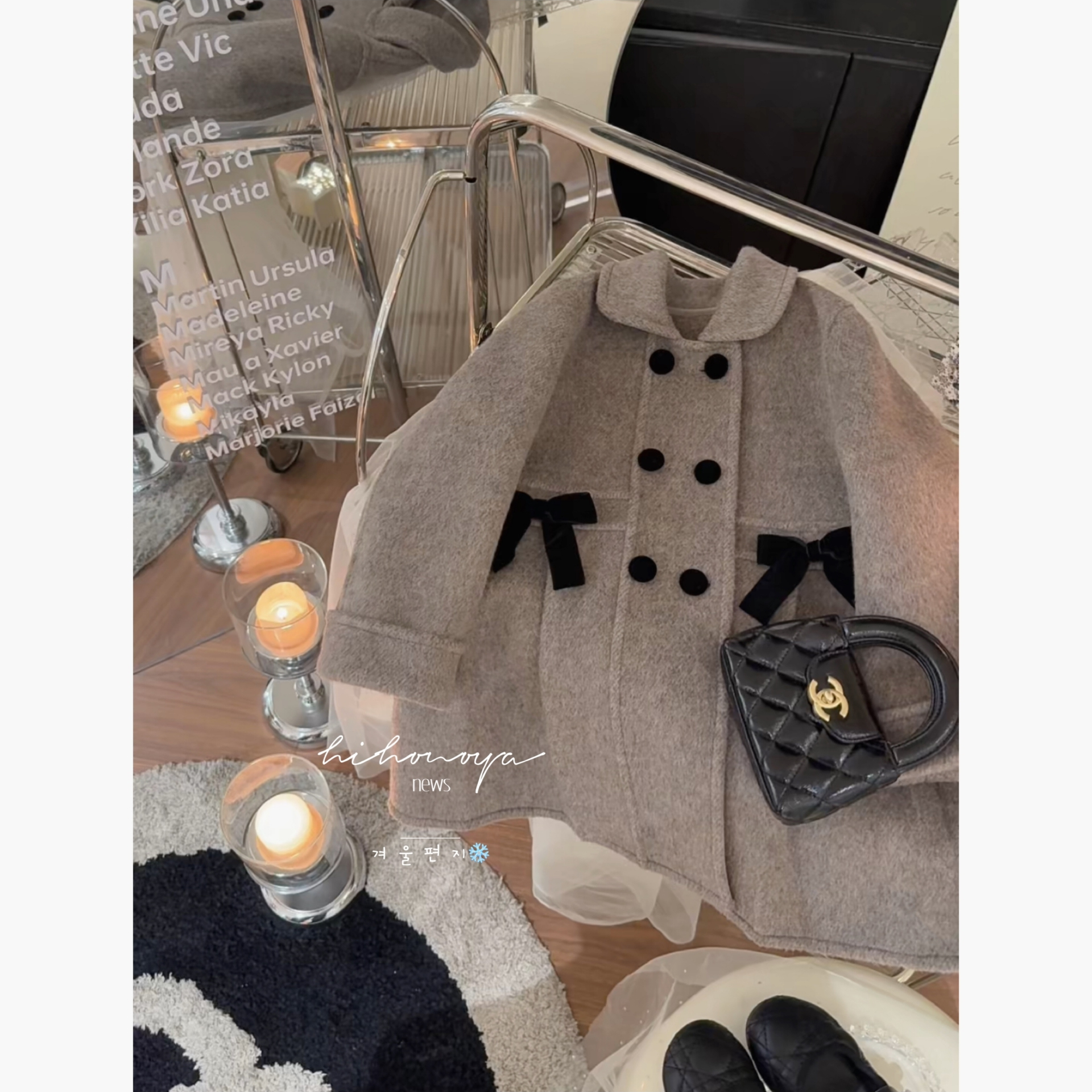 【柏林晚宴】二Hihoniya~2025冬宝宝90%羊毛精致洋气撞色双面呢大衣