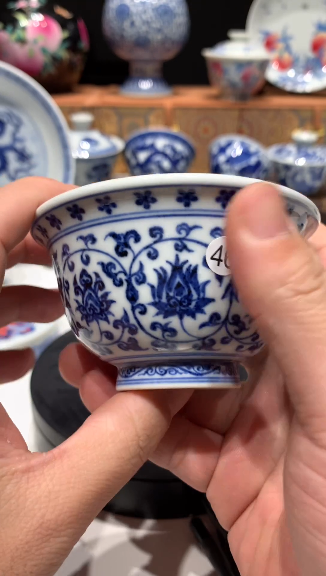 【闪购商品】46青花缠枝莲压手杯的额