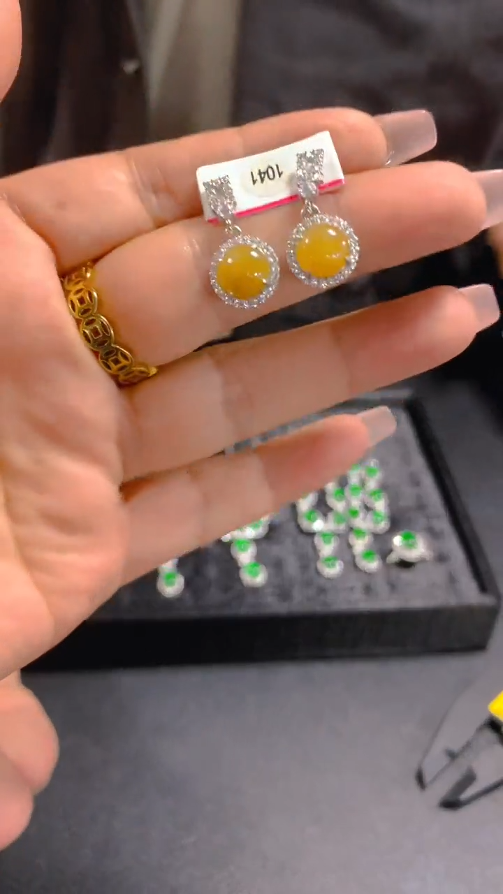 【闪购商品】翡翠耳饰银S925镶嵌0347257045多样性发其一