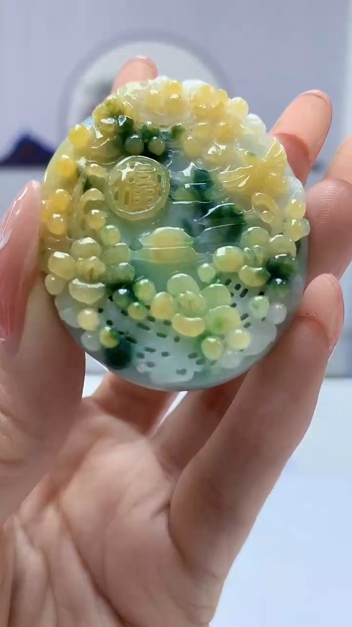 【闪购商品】定制翡翠未镶嵌5152DD-毛货挂件116