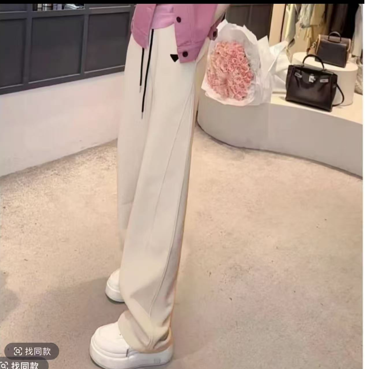 2025秋季新款时尚百搭洋气减龄显瘦纯色时尚休闲直筒垂感女士长裤