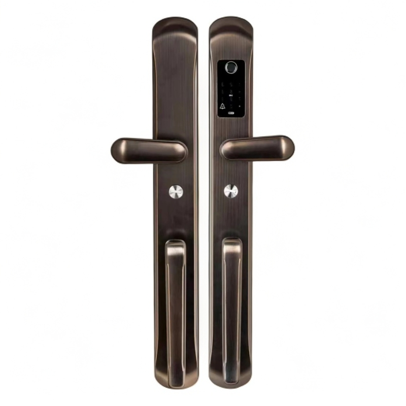 不锈钢别墅双开大门指纹锁庭院门密码锁