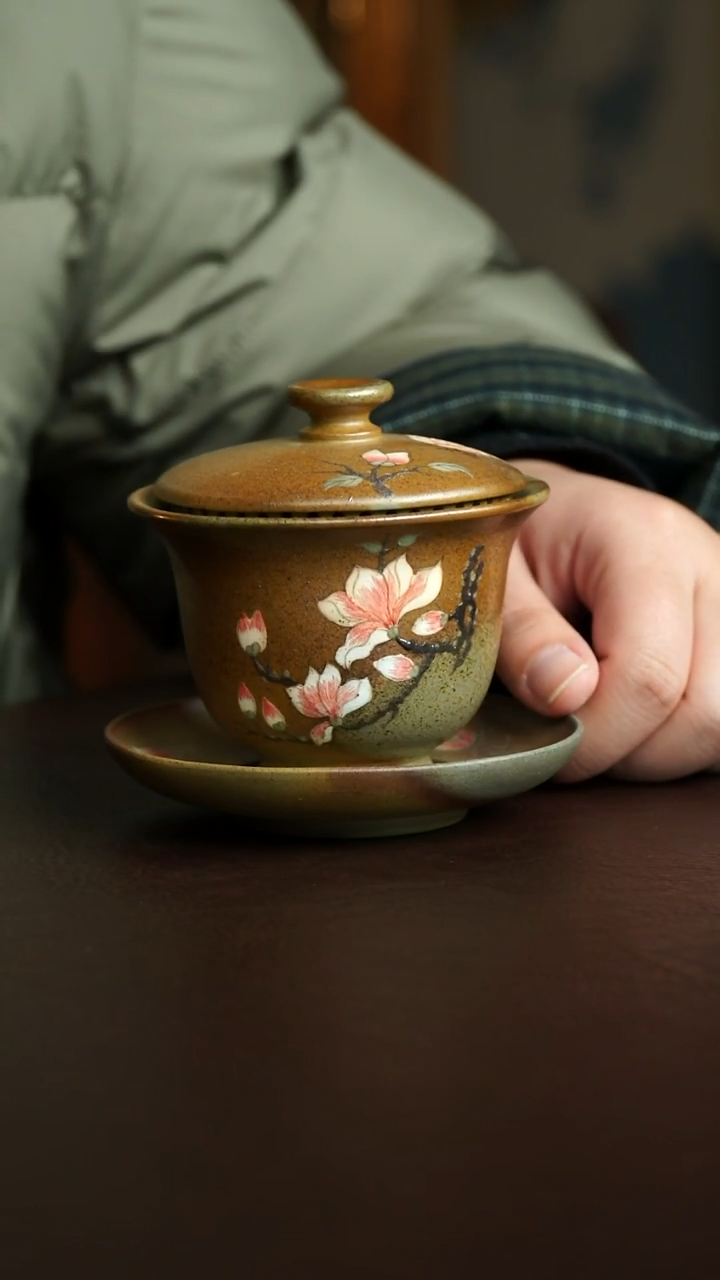 茶杯紫砂10号 新品特惠 玉兰花盖碗 宜兴紫砂原矿作品