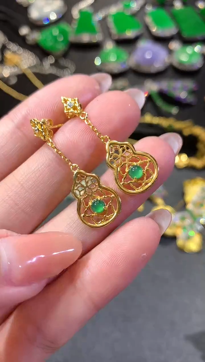 【闪购商品】翡翠耳饰银S925镶嵌179耳饰（多样性发货一件