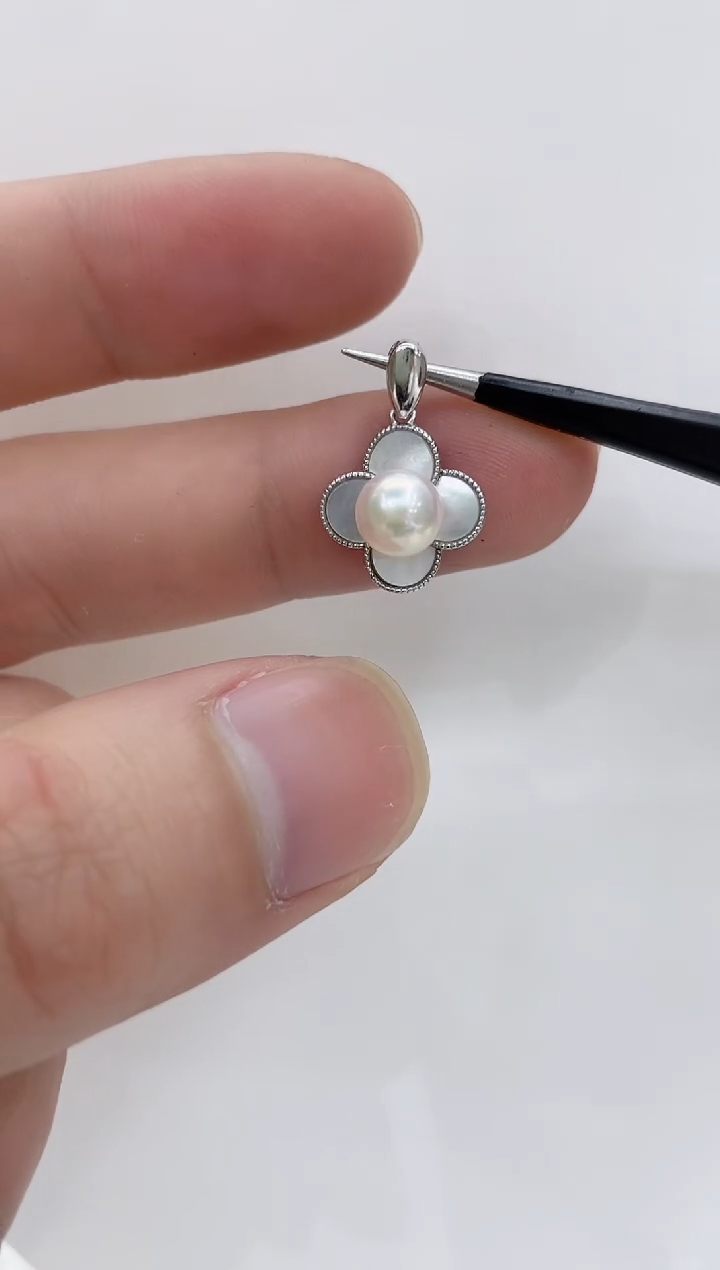 【闪购商品】海水珍珠吊坠(不含链)银S925镶嵌海水珍珠吊坠