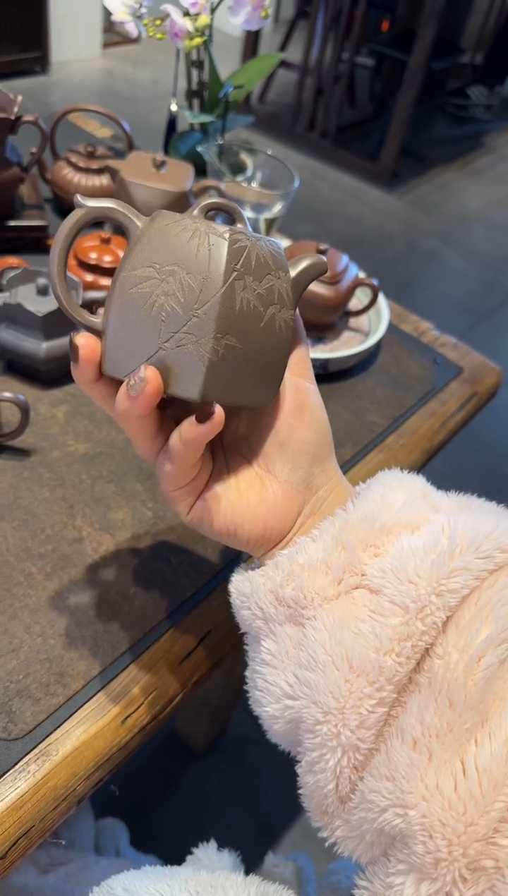 【闪购商品】紫砂茶壶六方铜坨