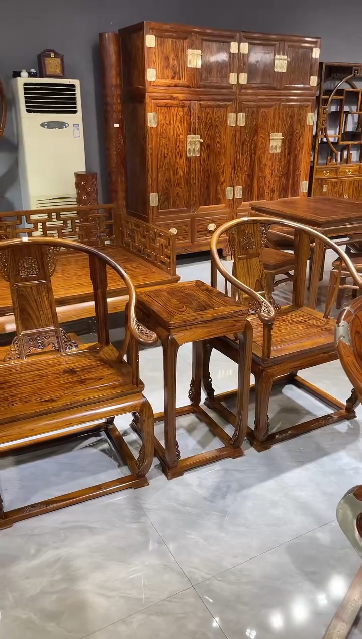 木皇宫椅三件套家具