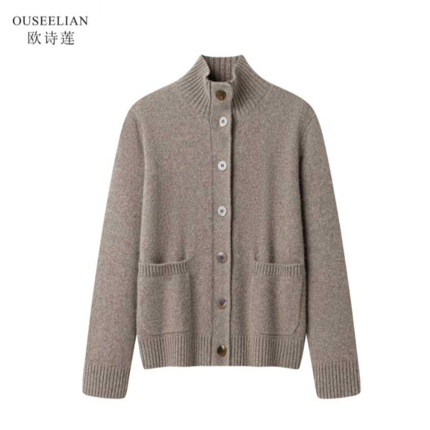 【欧诗莲】500克100%牦牛绒原生态不染色~精品奢感~女立领开衫B200