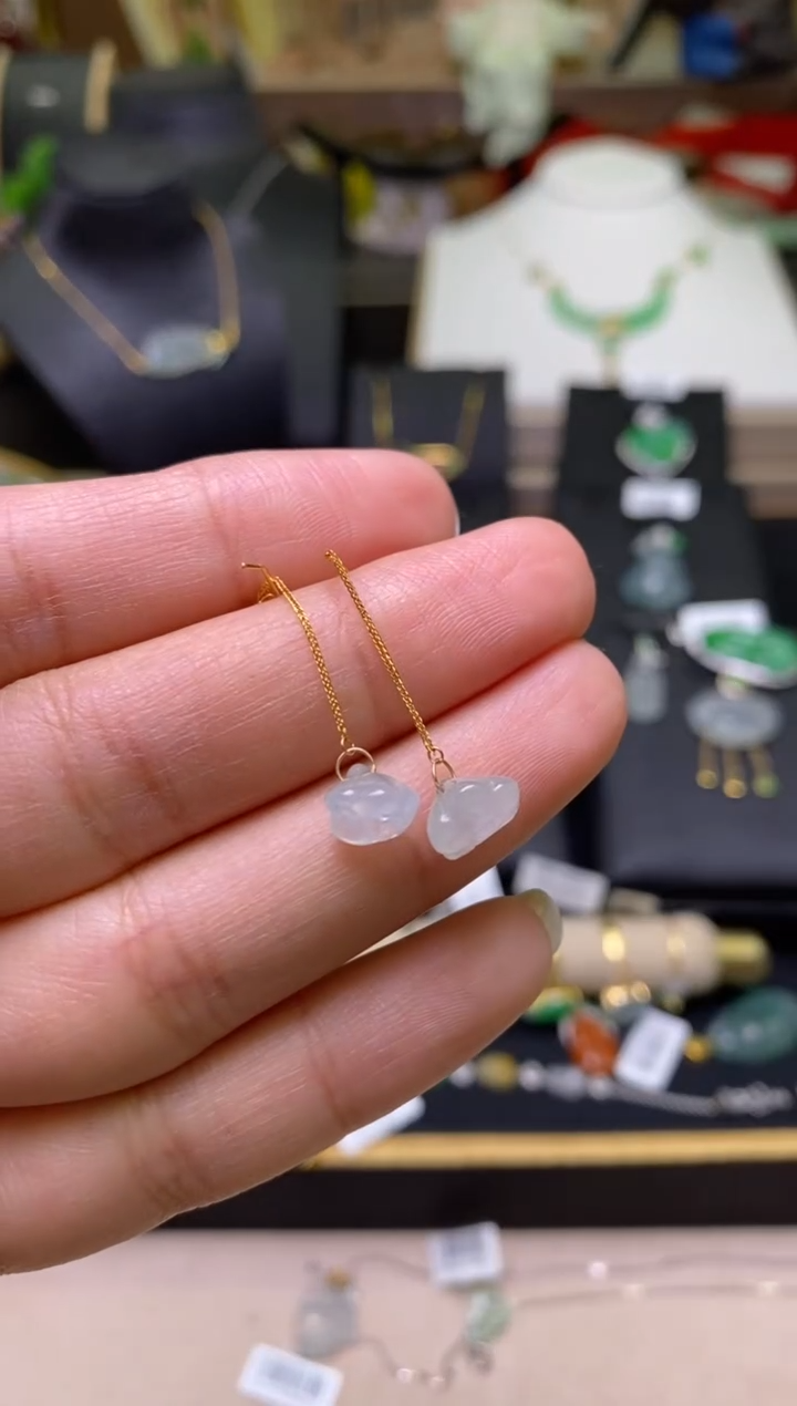 【闪购商品】翡翠颈饰18K金镶嵌净货18338