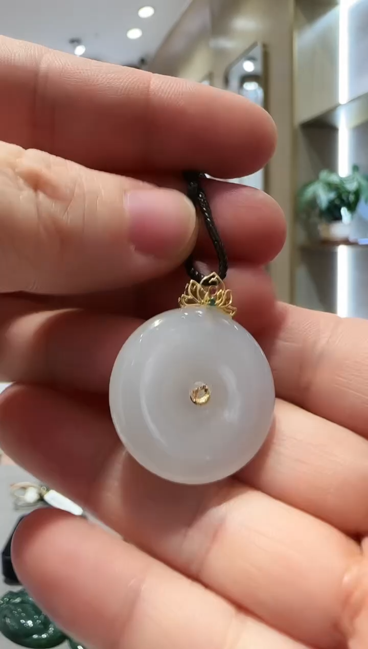 颈饰18K金镶嵌翡翠【1】18k