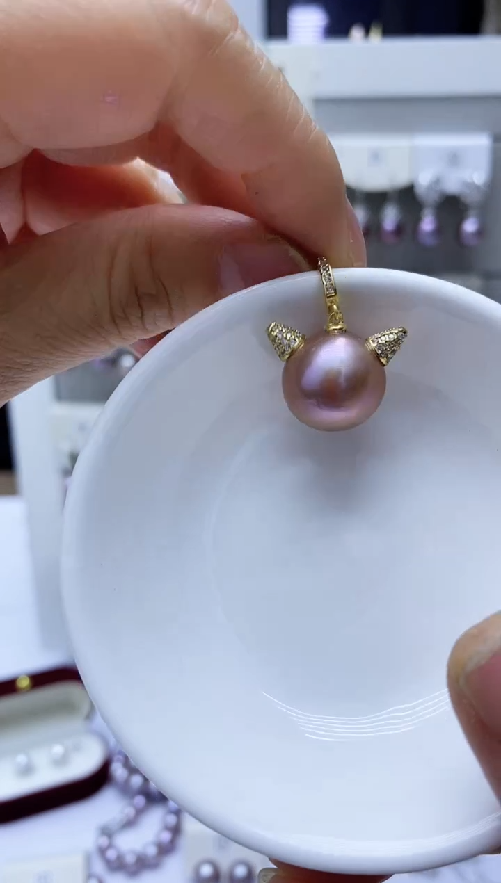 【闪购商品】淡水珍珠耳饰银S925镶嵌吊坠