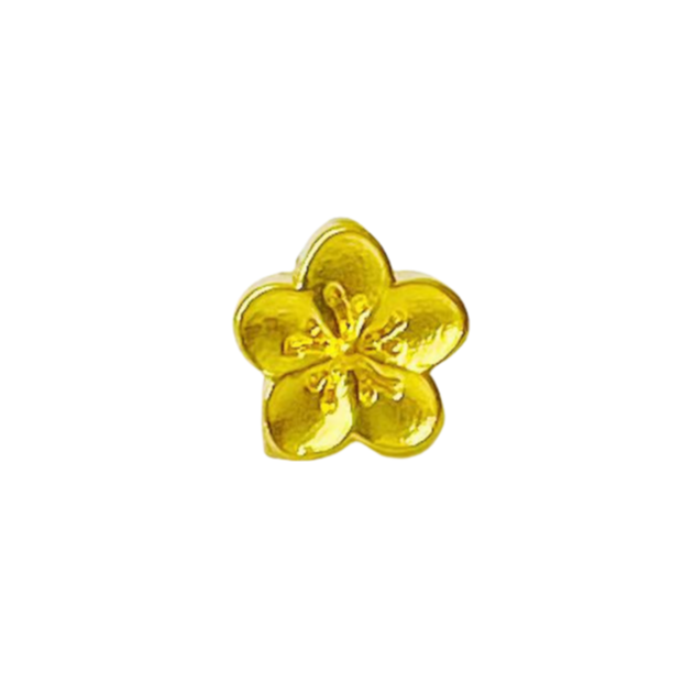 吴芳芳足金999卡8咪桃花通孔配件DP1754