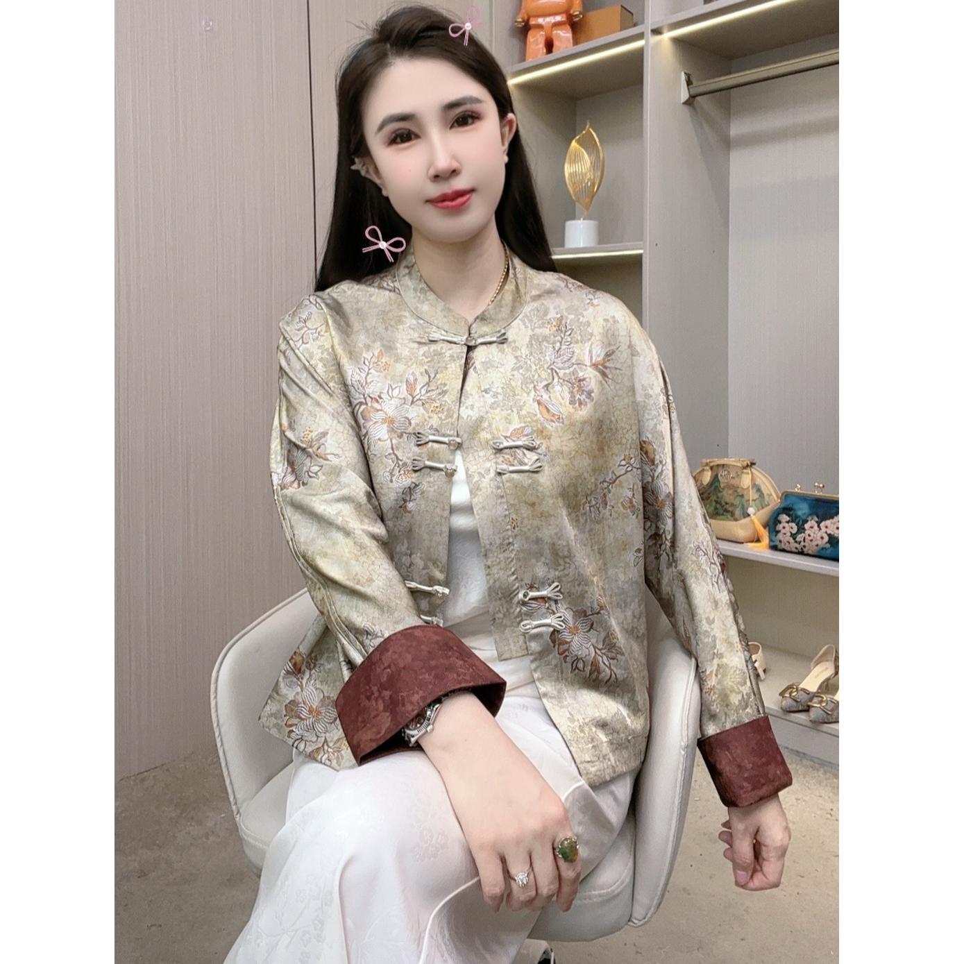 【茶颜】2025年夏季新款国风高端新中式气质复古外套减龄显瘦