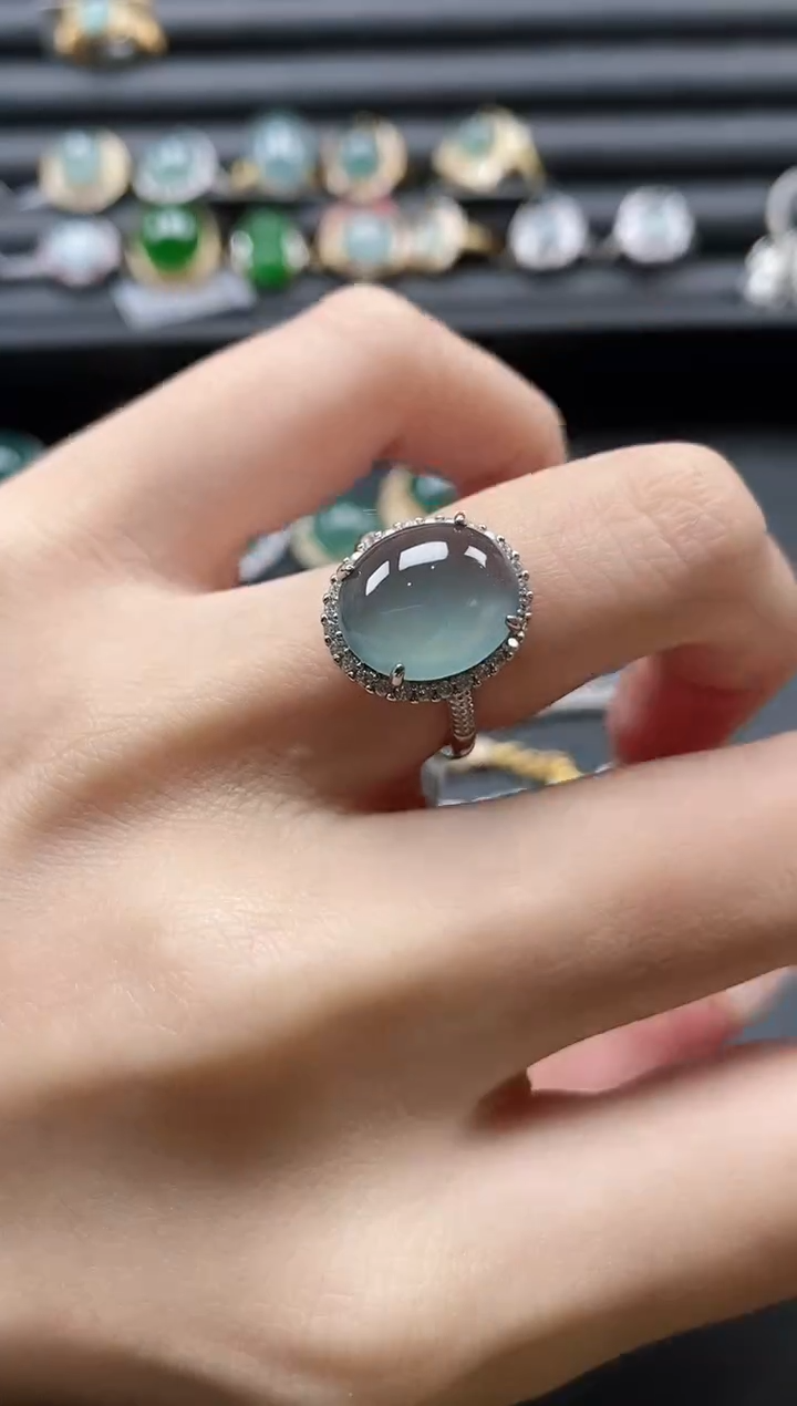 【闪购商品】翡翠戒指银S925镶嵌51151