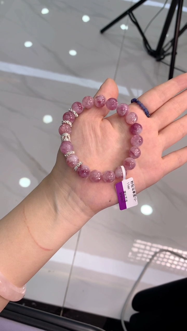 未镶嵌手链水晶粉祖母单圈