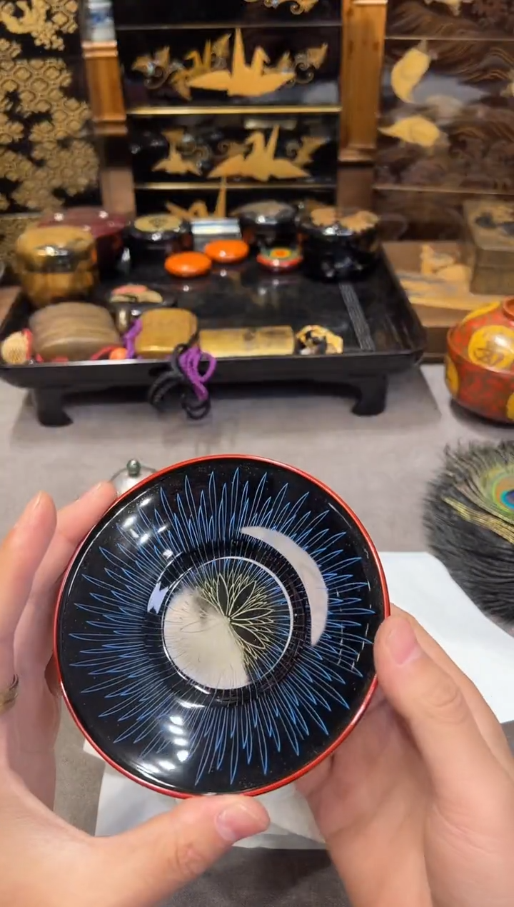 青毛雕 杯垫五片（作家器）