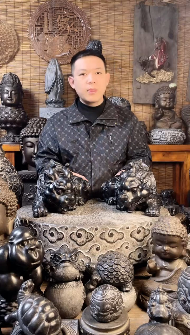 【闪购商品】40貔貅一对天然青石雕刻