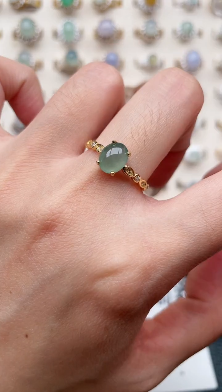 【闪购商品】翡翠戒指银S925镶嵌1111