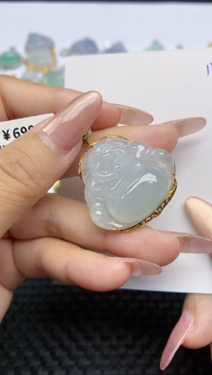 【闪购商品】翡翠颈饰18K金镶嵌天然A货翡翠 129