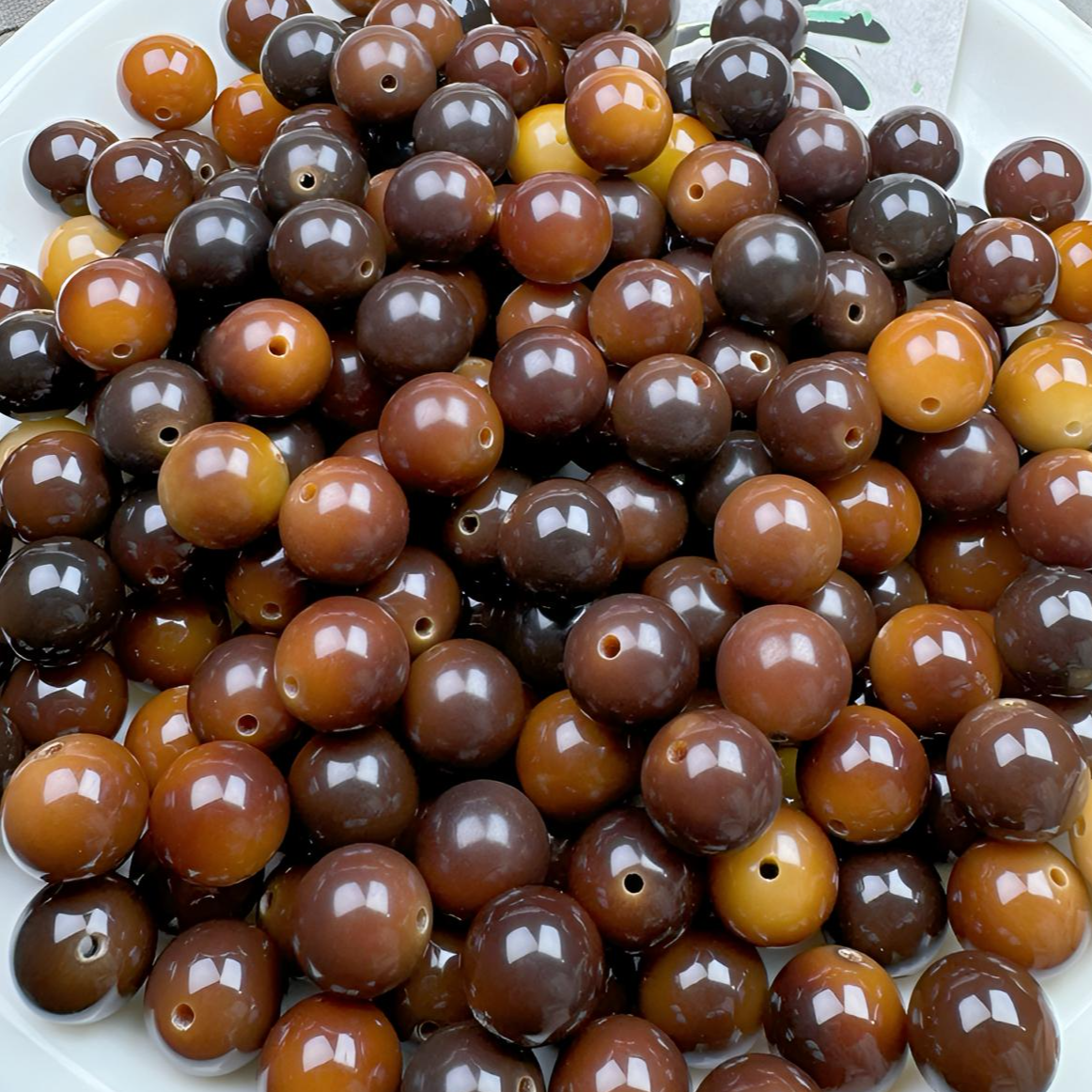 【精品菲料美拉德圆珠】卡13.5mm天然菩提手串手持绕指柔佛珠念珠