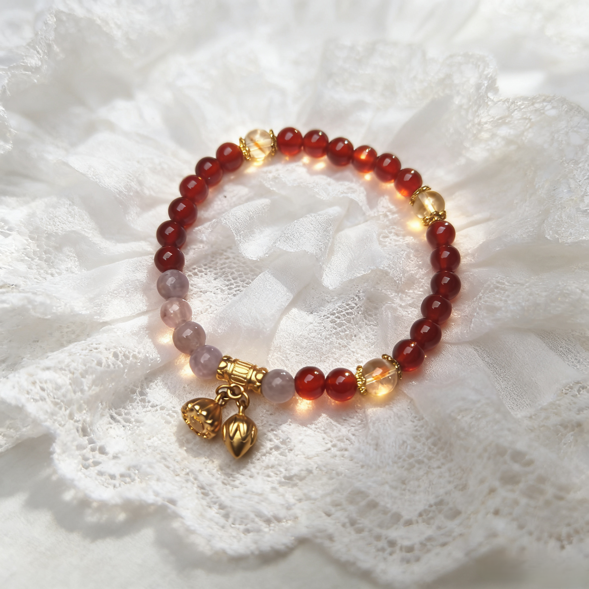 手链 新年款【焰火灼春】手工设计款手串复古天然轻奢气质小众ins