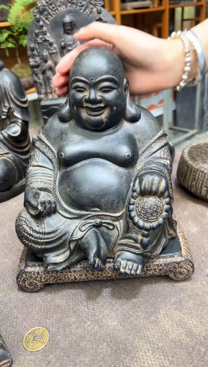 陶土大肚佛+小江枫底座