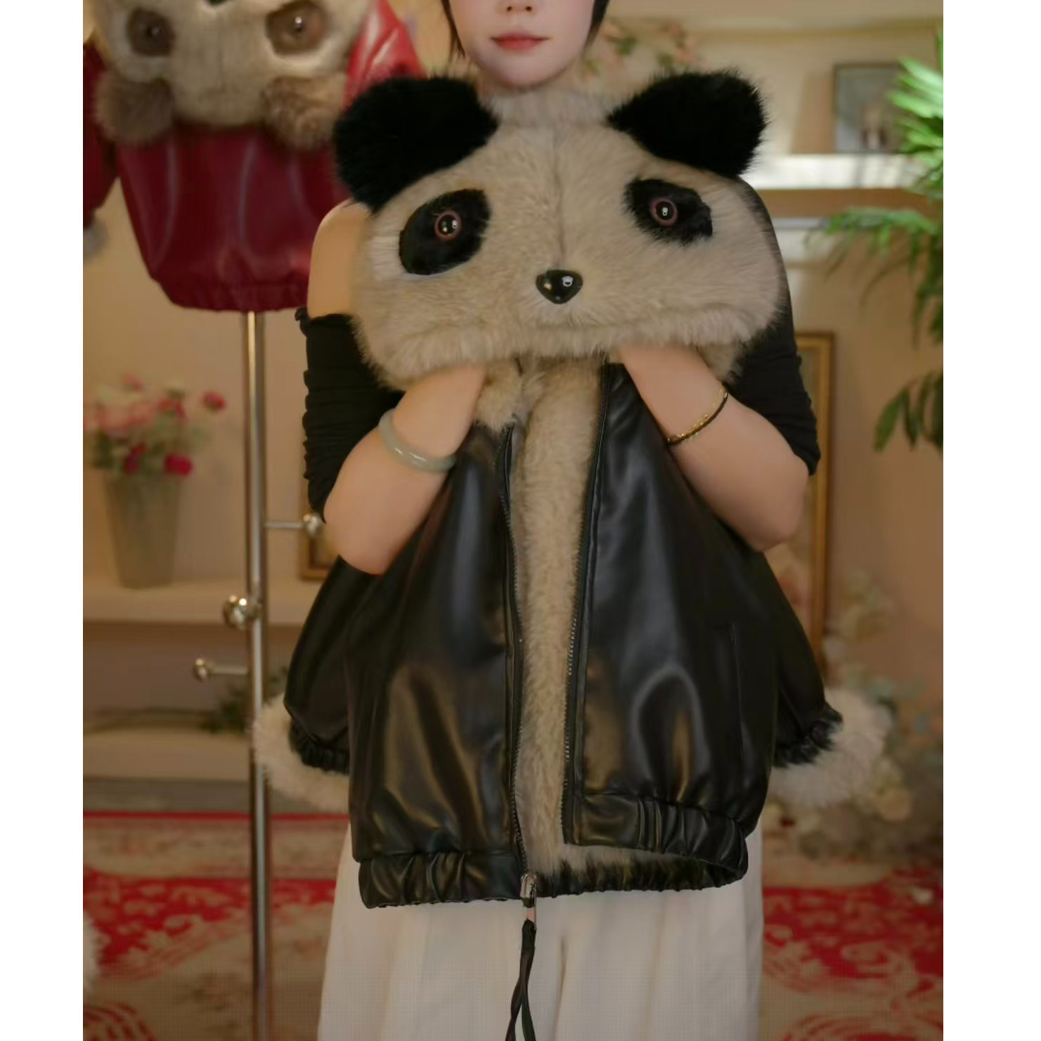 童绣阁【小熊猫】2025新款冬款男女童洋气时尚加厚外套