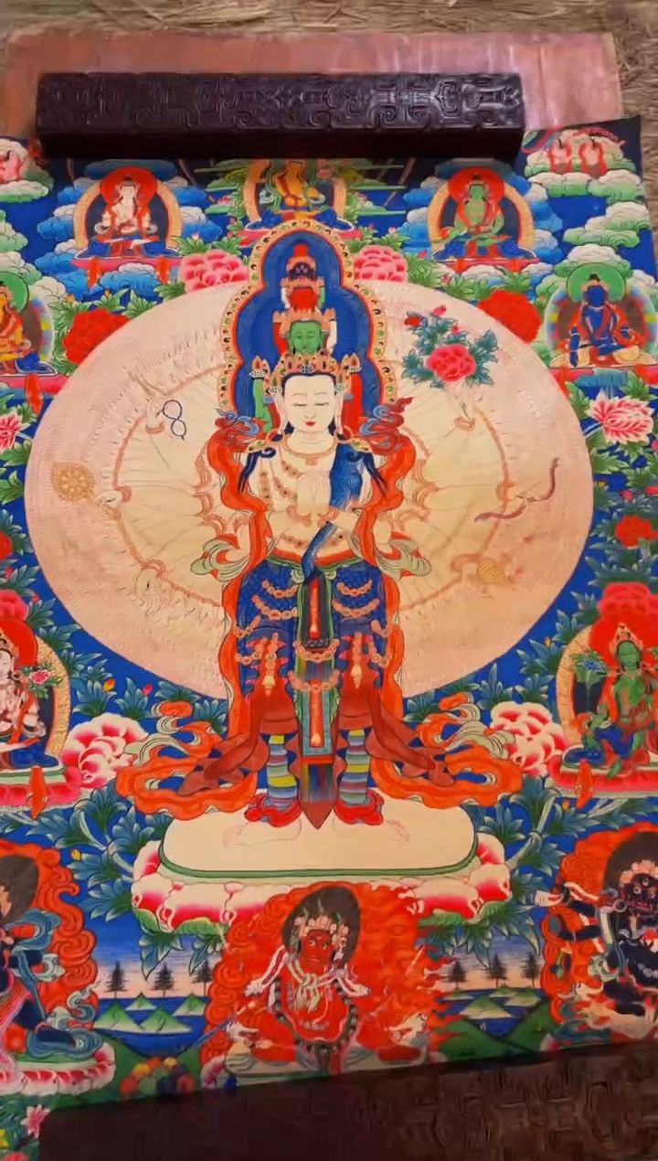 装裱画精品手绘唐卡链接--A134