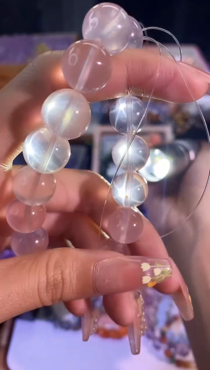 【闪购商品】水晶手链未镶嵌冰橘粉12mm多样性发其一