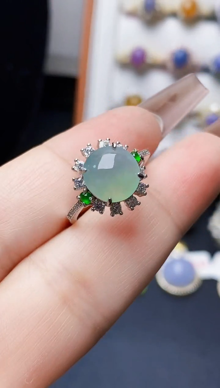 银S925镶嵌戒指翡翠1067