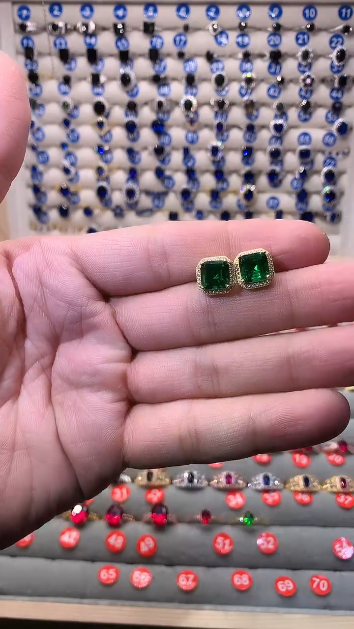 【闪购商品】透辉石耳饰银S925镶嵌1111