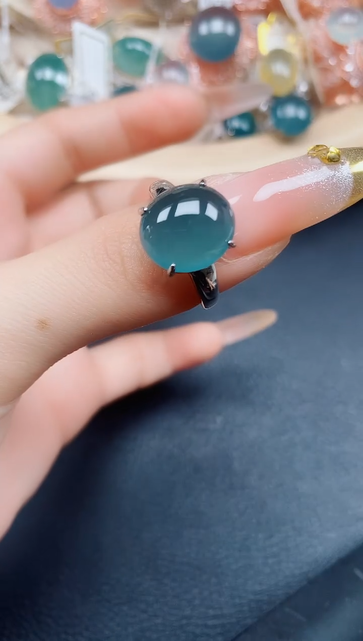 【闪购商品】翡翠戒指银S925镶嵌翡翠