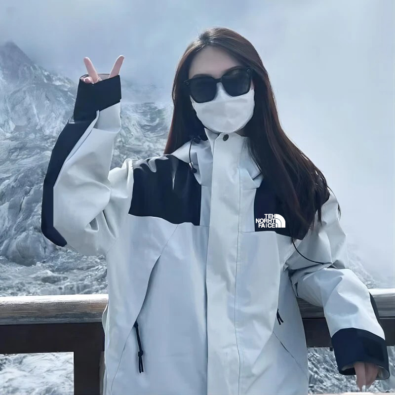 动感北面冲锋衣三合一男女款运动户外登山服连帽防风防水秋冬外套