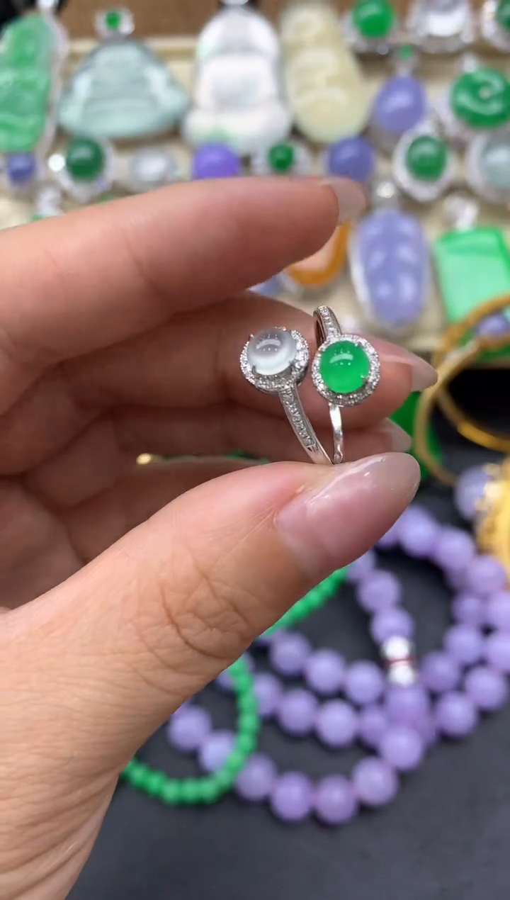 【闪购商品】翡翠戒指18K金镶嵌332-中国好珍宝