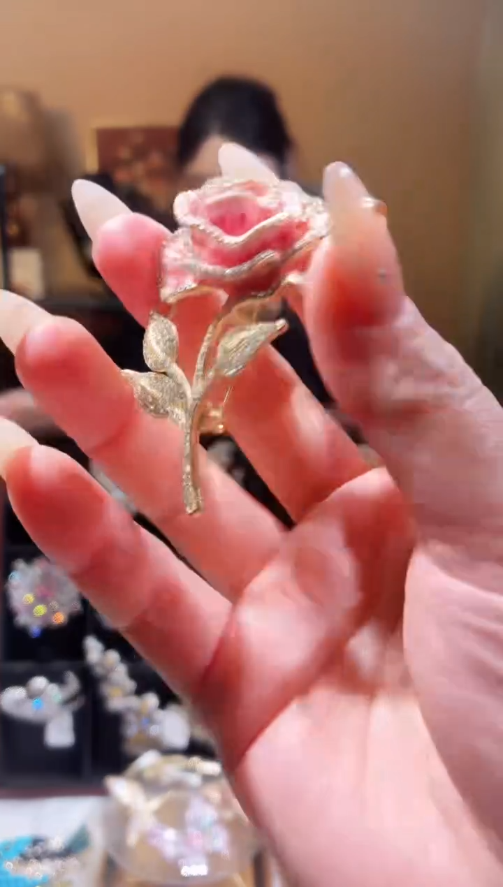 合成立方氧化锆铜合金粉色玫瑰