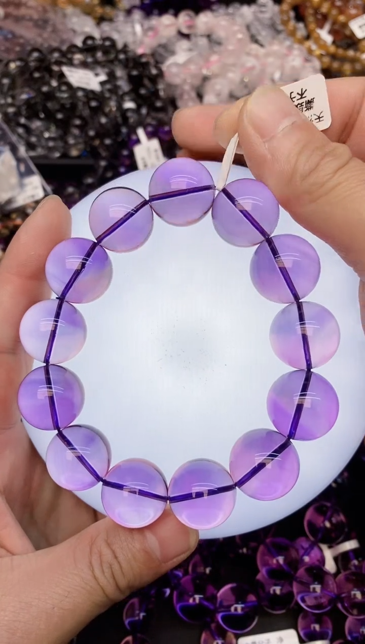 【闪购商品】水晶手链未镶嵌A61 紫水晶 18mm+