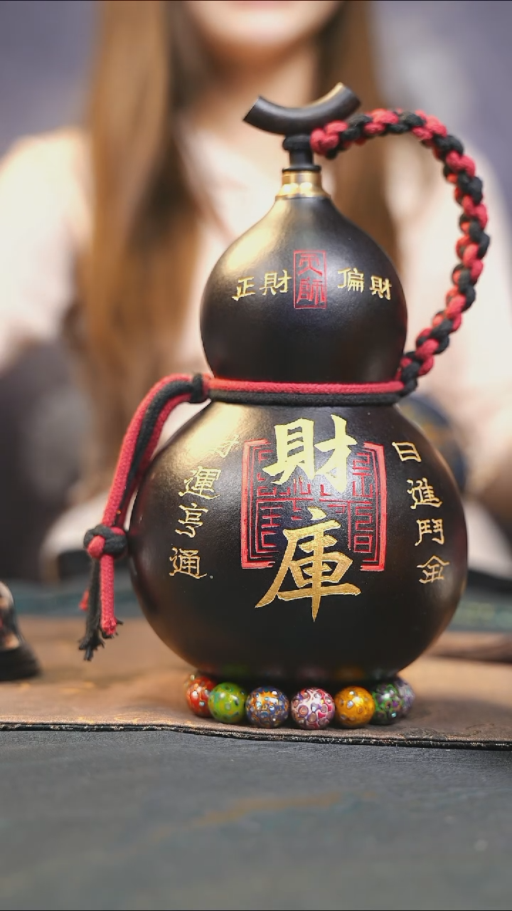 【闪购商品】WP279大漆酒葫芦不包手串及旋转底座