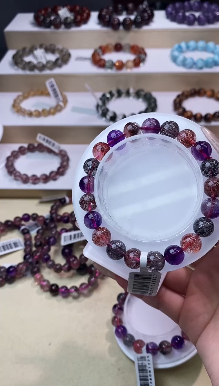 【闪购商品】水晶手链未镶嵌黑加仑超七9m+