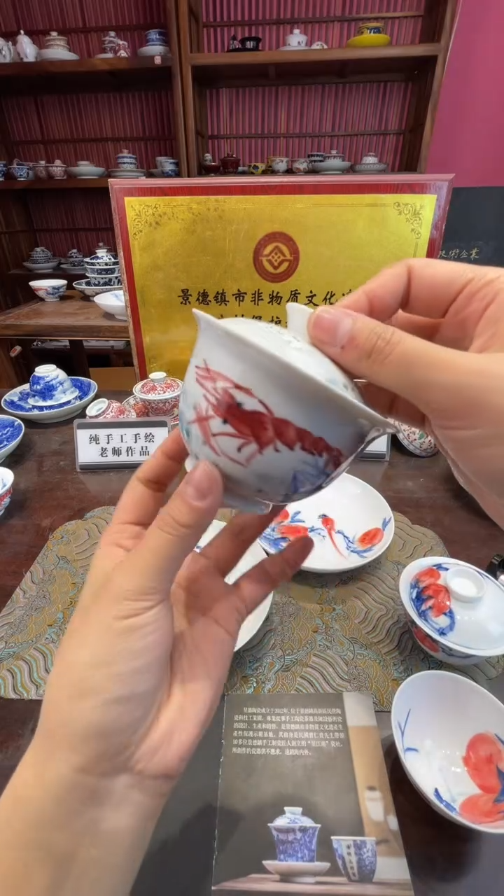 杯子瓷景德镇源头工厂生产，手工手绘