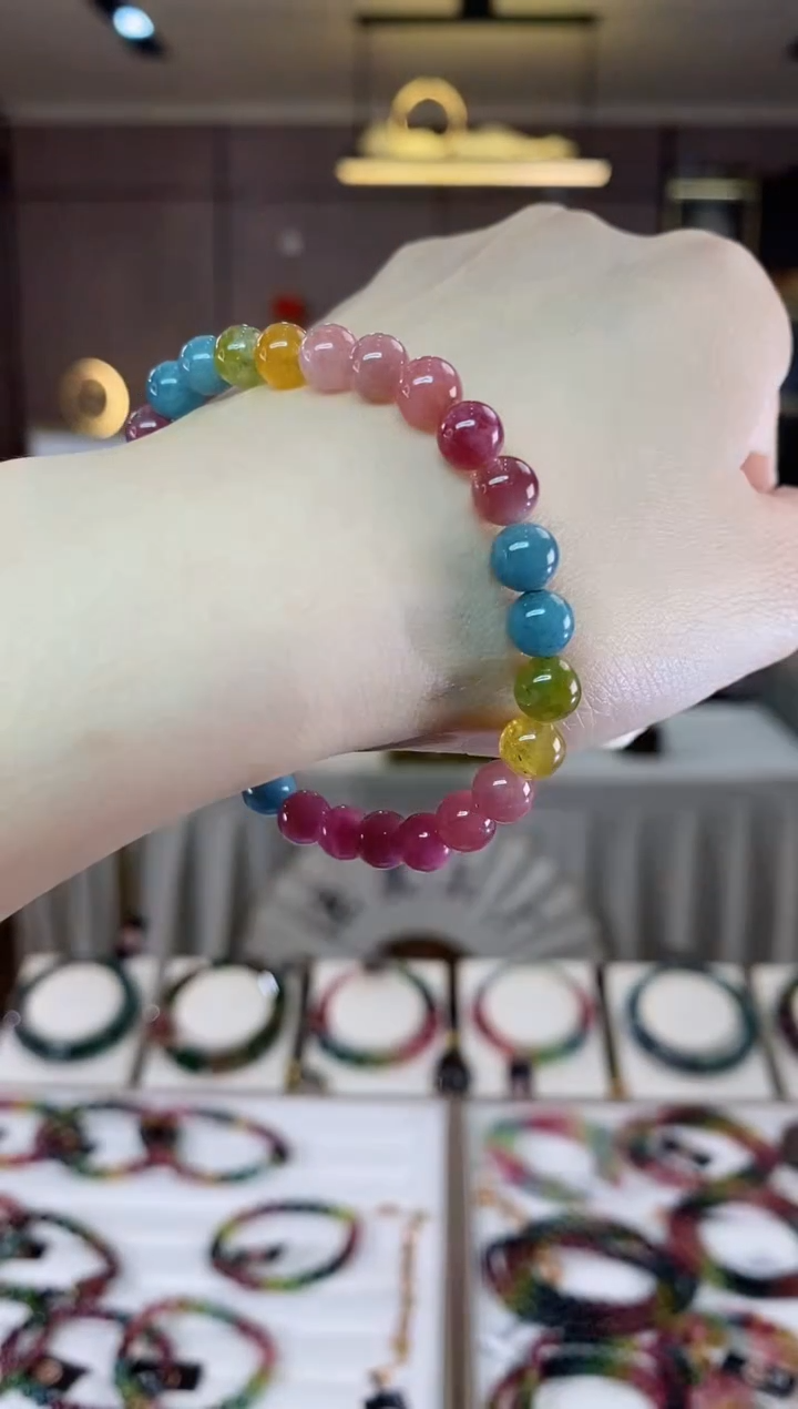 【闪购商品】碧玺单圈手串6mm+未镶嵌一物一证dan