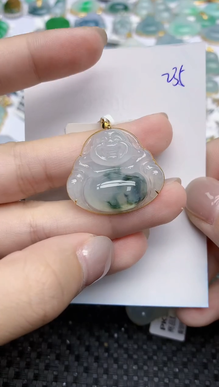 【闪购商品】翡翠颈饰18K金镶嵌天然翡翠A货