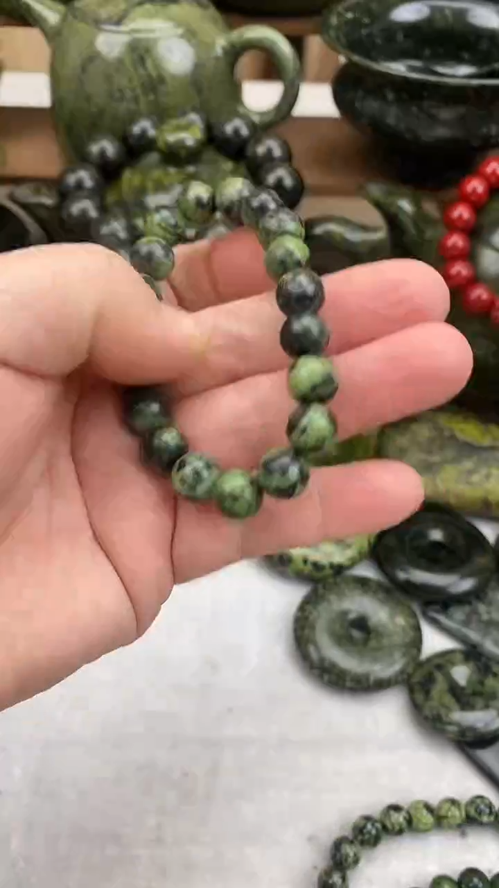 【闪购商品】蛇纹石玉卡10手串未镶嵌卡10手串