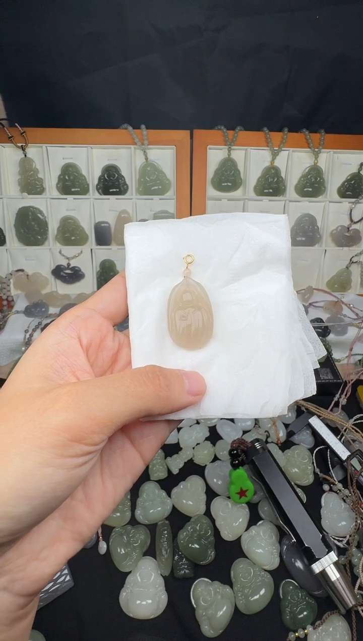 【闪购商品】和田玉颈饰未镶嵌藕粉无相