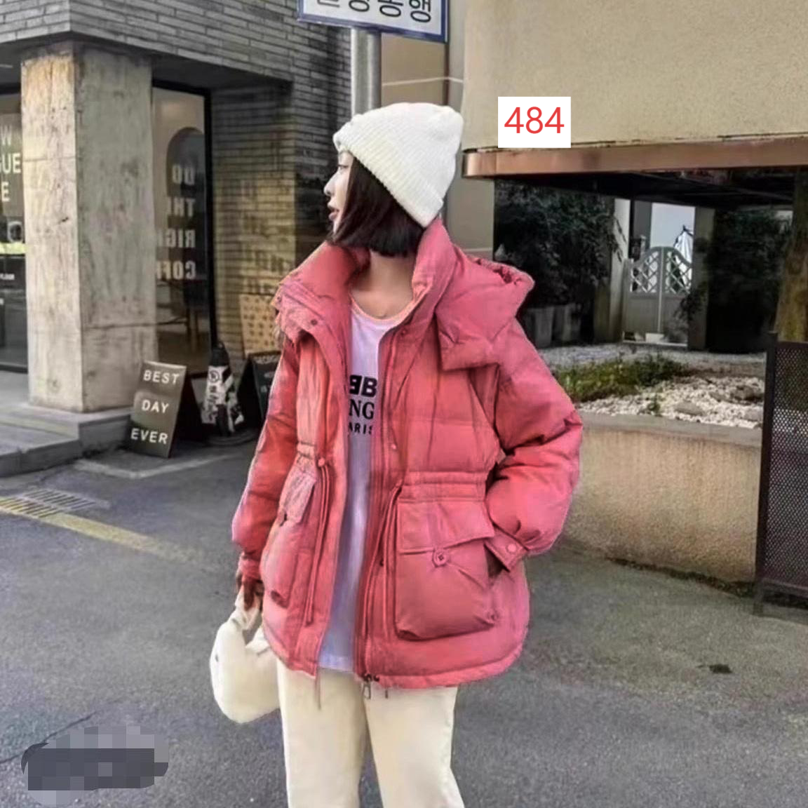 【胖宝推荐】短款女连帽极简风时尚大码显瘦时尚羽绒服410