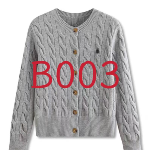 25年复古经典刺绣圆领麻花毛衣开衫-BS03