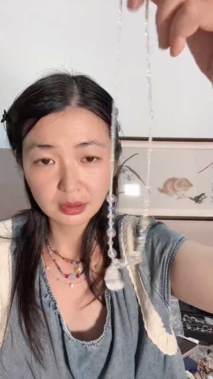 颈饰银S925镶嵌紫晶白水晶项链