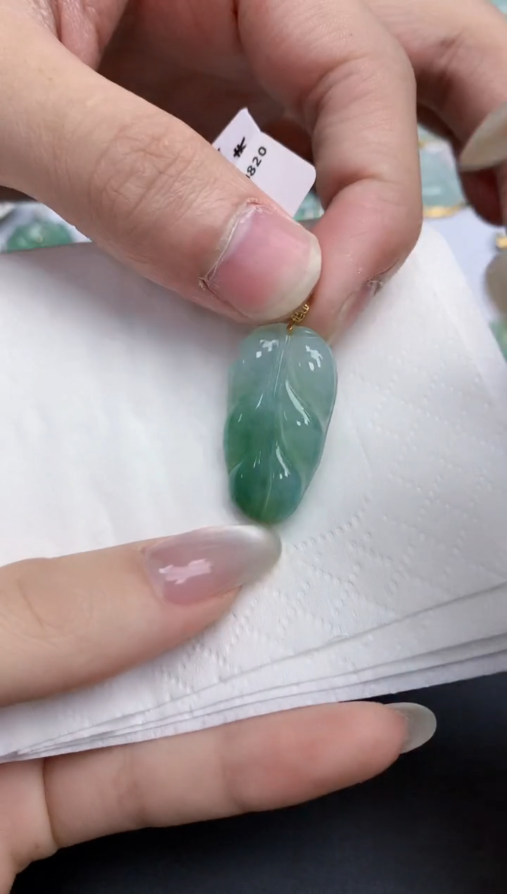 【闪购商品】翡翠颈饰18K金镶嵌天然缅甸翡翠A货