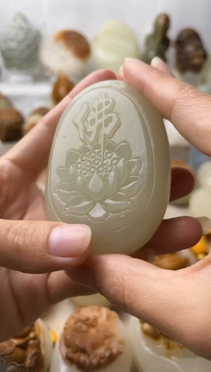 石材古青石棉纹正常不退换佛莲花