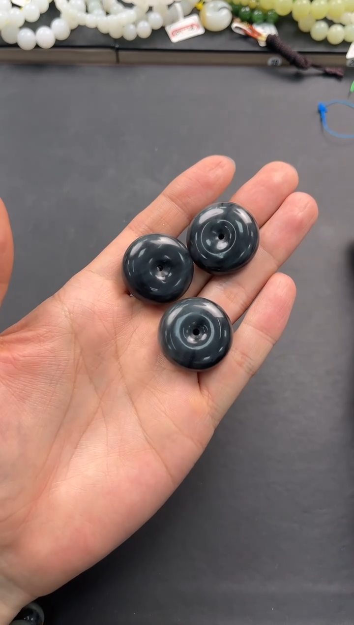 未镶嵌手串和田玉若羌青花平安扣微色差多样性拍一发一